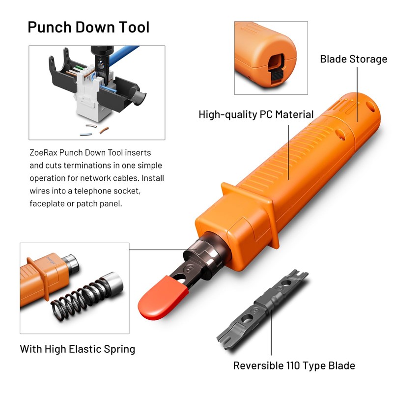 Network Tool Kit, ZOERAX 11 in 1 Professional RJ45 Crimp