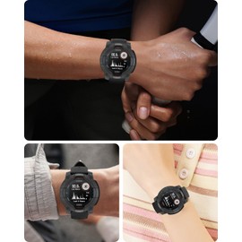 Miimall Armour Case Compatible with Garmin Instinct 3 Solar, Soft TPU Bumper Cover, Anti-Scratch Shockproof Case for Garmin Watch Instinct 3 Solar 45MM-Black