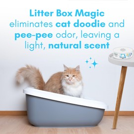Litter Box Magic Cat Deodorizer Jar (16 Oz, Pack of 2) 1 Fresh & 1 Unscented - Air Freshener for Pet Smells from Litter Box - Odor Removing Litterbox Gel In A Jar - Odor Eliminator to Freshen Air