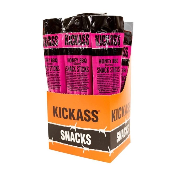 Kickass Honey BBQ Meat Sticks 16ct Case - 2oz Twin