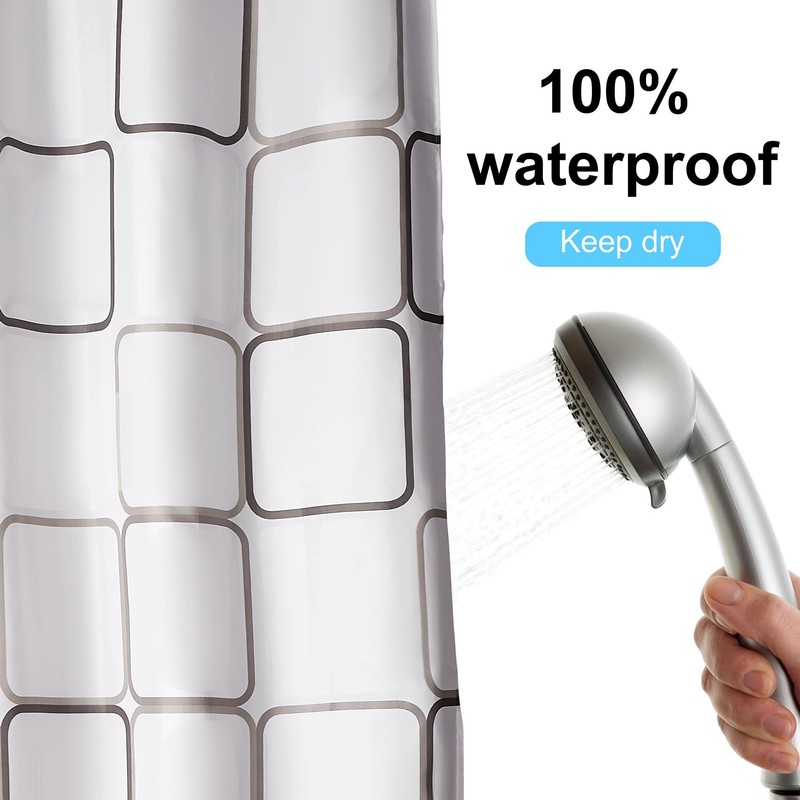 Dufu Waterproof Shower Curtain, Washable Quick Drying Textile Fabric Polyester