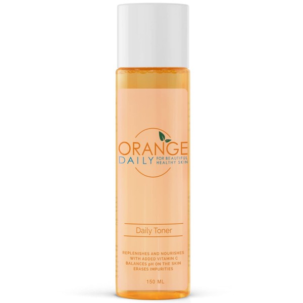 OrangeDaily Vitamin C Daily Toner for Healthier Looking Skin, Alcohol Free and Enriched with Green Tea, Algae Extract and Willow Bark Extract, 150 ML