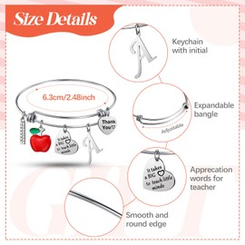 Highergo 2 Pcs Christmas Teacher Appreciation Gifts for Women Teacher Xmas Gift Teacher Cosmetic Bag Makeup Pouch Teacher Thanksgiving Thank You Gift Bangle Bracelet,Best Teacher Ever Gift(A Style)