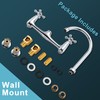 Commercial Kitchen Faucet, Favorpo 8 Inches Center Wall Mount Faucet