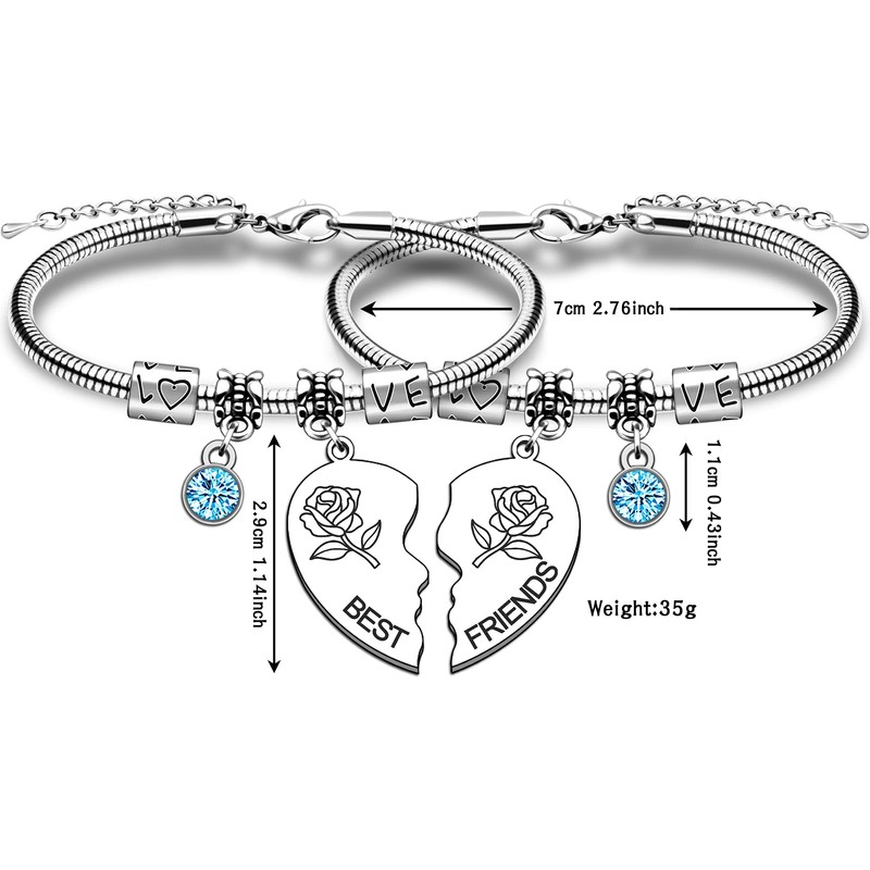 TTOVEN Best Friend Bracelet 2 Pcs Friend Gifts Friendship Gifts