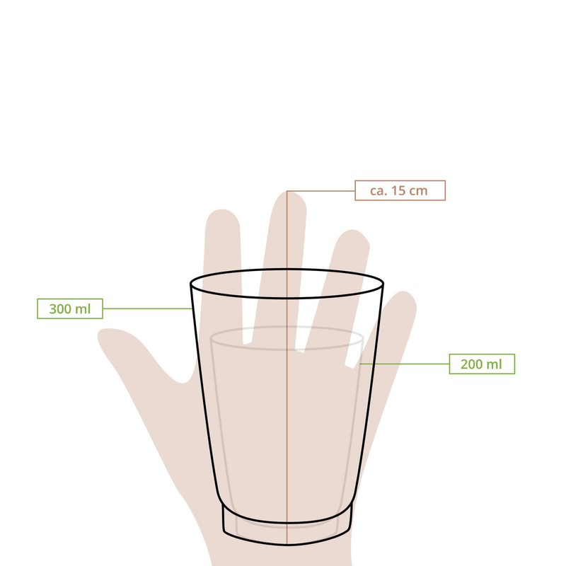 BIOZOYG Paper Cups, Pack of 25, 300 ml / 12