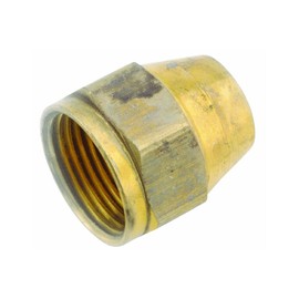 Anderson Metals 54800-06 Brass Flare Space Heater Nut, 3/8 In. x 9/16-24 Fine Thread - Quantity 5