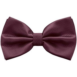BomGuard Mens Adjustable Bow Tie Pre-Tied with Hook Closure, Suit Tuxedo etc with Hook Closure, Burgundi