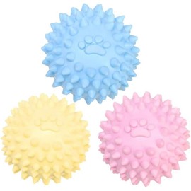 3Pcs Colorful Dog Chew Toys for Aggressive Chewers, Dogs Toy Spiky TPR Ball No Squeak Chew Toy Long Lasting Large and Small Dogs for Heavy Dogs Puppy Teething Training Spiky Rubber Ball