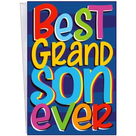 Chuck's Card-O-Rama - Birthday Card For Grandson - Made in USA - Excellent Card Stock, Envelope Included - 5" x 7.75" - Packaged in Extra Sturdy Mailer - 95783