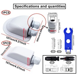 HUAZIZ Pack of 2 White ABS Weatherproof Housing, Waterproof Solar Cable Entry Screw, 1 Way + 2 Way Cable Entry Roof Feed-Through for Motorhome, Caravan, Boat