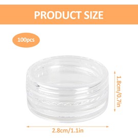 100pzs Tarros Cosméticos Rellenables, Frascos de Viaje de Plástico Transparente, Tarros De Muestra redondos de plástico, con Tapas Redondas para Cremas, Lociones, Polvos, Brillos, 5g