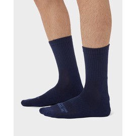32 DEGREEES Men's 5 Pack Comfort Crew Socks | Anti-Odor | Arch Support| Active | Casual | Work, Navy/HT Black/White, Medium