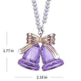 SIYOUKI Christmas Crystals Double Bell Ornament Crystal Bells Home Decoration (Purple)