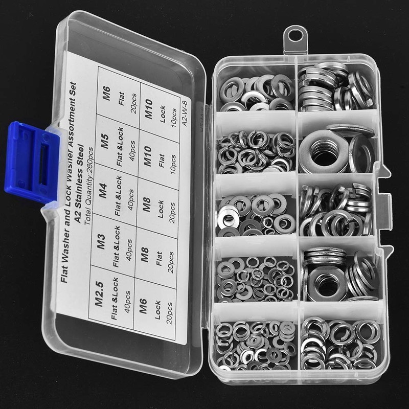 Spring Washers Stainless Steel Washers Spring Washers 260 Pieces Heat