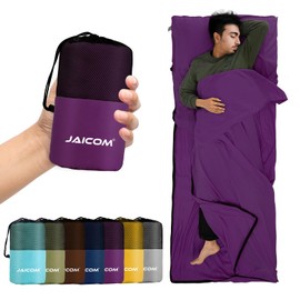 JAICOM Sleeping Bag Liner, Ultralight Travel Sheets, Soft & Portable Large Sleeping Bag Liners for Adults - 220 x 90 cm, Ideal for Camping, Hotels, Backpacking and Summer Trips