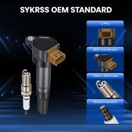 4-Pack UF634 Ignition Coils & 95712 Spark Plugs Kit Compatible with Suzuki Grand Vitara/Kizashi / SX4 2010-2013, 2.0L 2.4L L4 - Replaces 3340051K40 3340051K60 AP5325 95712 & more