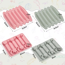 Tessco for you 4 Pack Assorted Crayon Molds Cavity 3D Crayon Silicone Mold Triangular Silicone Chocolate Making for DIY Wax Crayons Candle Melting Animal Flower Chocolate Pen Shapes, Pink Gray