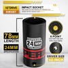 KIRXST 1/2" Drive 24mm Deep Impact Socket, 6 Point CR-V