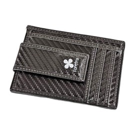 Foretra - Minimalist Pocket Wallet and Money Clip Ideal for Front Pocket RFID Blocking Card Slots and Super Strong Magnetic Money Clip Very Thin Wallet Design (Carbon Fibre)