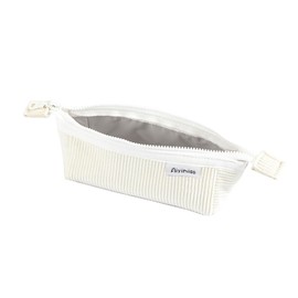 QKEPCY Pencil Case Girls for Women Zipper Smoothy Pen Case Pen Holder Duarable Stationery Organiser Adult Office Gift, White, Casual