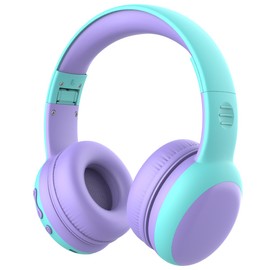 gorsun Kids Bluetooth Headphones, Over-Ear Toddler Headphones with Microphone, 85dB/94dB Volume Limited, 68H Playtime, Bluetooth 6.0, Portable Kids Wireless Headset with Cat Ears (Purple)