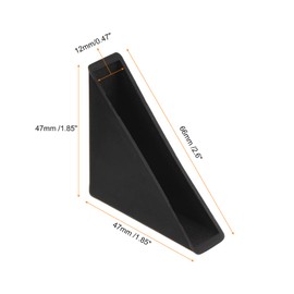 QUARKZMAN Corner Protection Edge Protection 12 x 66 mm Triangle Shape Glass Corner Protectors Cushion Pack of 8 Plastic Corner Protectors for Corner Protection of Glass, Mirrors, Tiles, Black