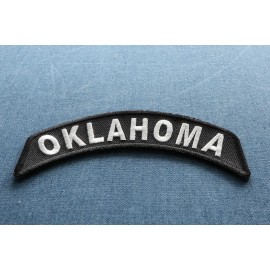 Ivamis Oklahoma Patch Iron on State Rocker- 4x1.75 inch - P1464