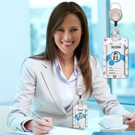 Rainbow Be Kind Teacher Badge Holder Retractable Reel, Id Badge Holder Heavy Duty Retractable Clip, Vertical Work Card Name Tag Id Holder Badge Cover for Nurse Office Women Gifts