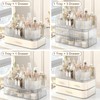 DASITON Makeup Organizer with Drawers and Rotating Makeup Brush Holder,Large