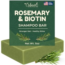 Erbaid Rosemary Biotin Shampoo Bar – Champú para el crecimiento del cabello y engrosamiento del cabello para mujeres y hombres – Barra de champú sólid
