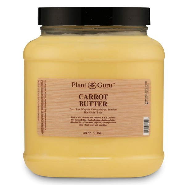 Carrot Butter 3 lb. 100% Pure Raw Fresh Natural Cold Pressed. Skin Body and Hair Moisturizer, DIY Creams, Balms, Lotions, Soaps.
