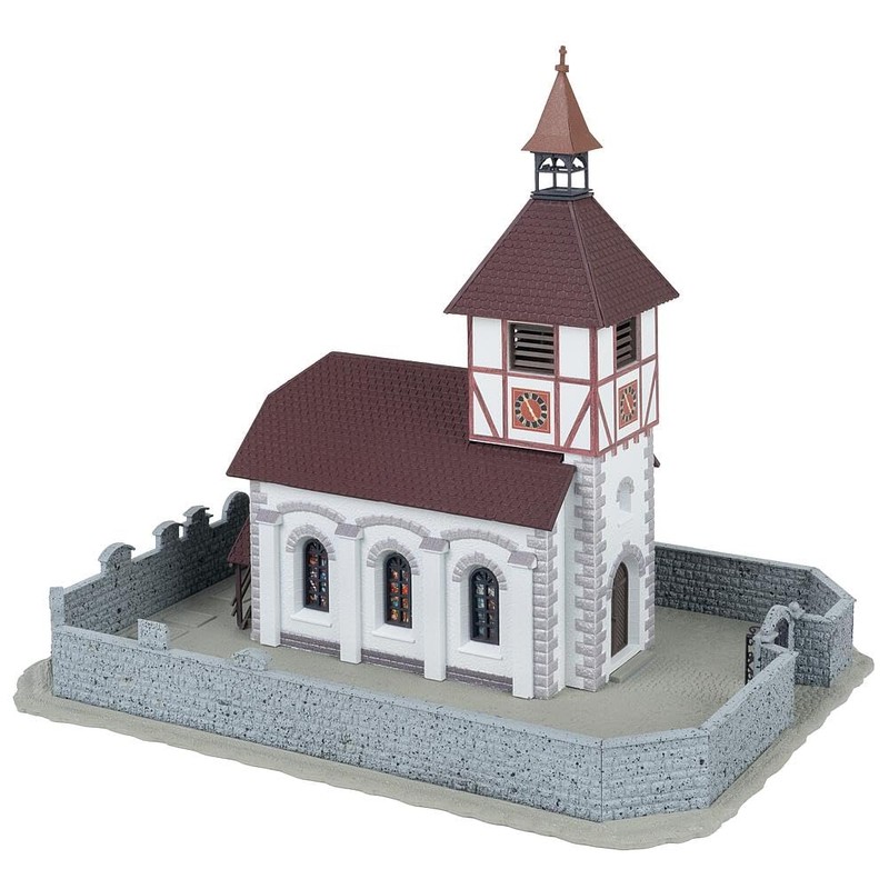 FALLER 130679 - Chiesa del villaggio con Kirchhof, scartamento H0