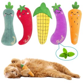 Bestac Catnip Vegetable-Shaped Cat Toy - Filled with Catnip for Comfort, Bite-Resistant, Interactive & Soothing, Releases Cats' Natural Instincts, Suitable for All Ages Indoor Cats Daily Play