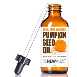 Renewalize ORGANIC PUMPKIN SEED OIL NATURAL FACE MOISTURIZER - Unrefined, Cold Pressed facial oils anti aging treatment for men and women | For Normal Combination and Mature Skin Types