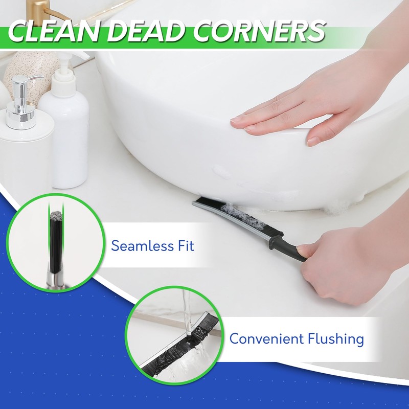 BOOMJOY Grout Brush with Long Handle, Grout Cleaner Brush for