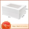 Mefleet 10pcs 14x10x6 Cake Boxes with Window Rectangle Quarter Sheet