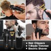 LQT Hair Clippers for Men,3 In1 Cordless Beard Trimmer Electric