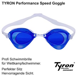 Tyron Performance Speed Goggle (Dark Blue Mirrored), Swimming Goggles | Training and Competition | Anti Fog Coating | UV Protection
