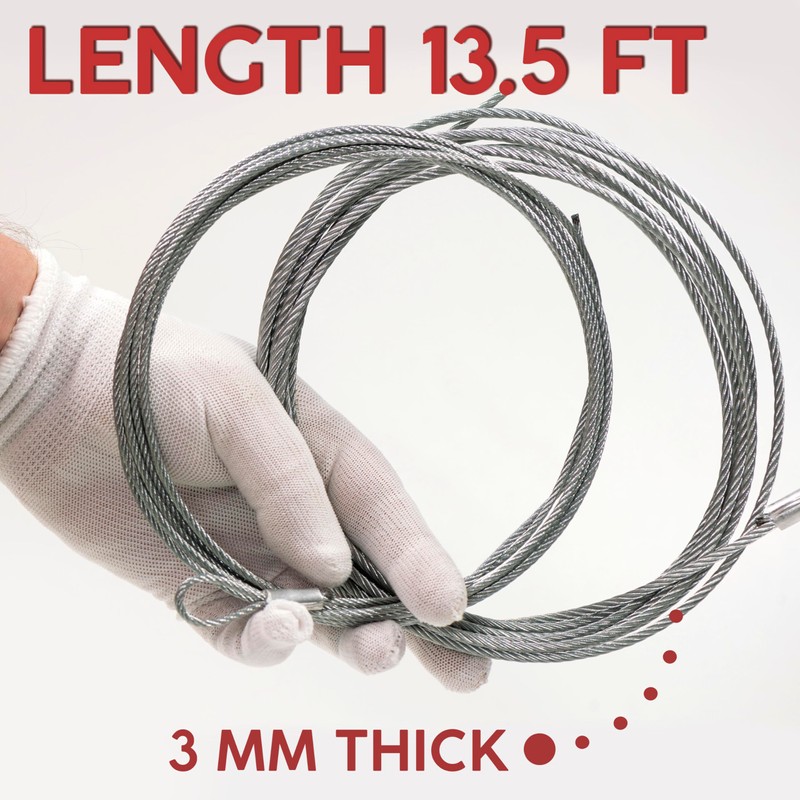 2 Pack 13.5 FT Garage Door Cable Torsion Spring Wire,