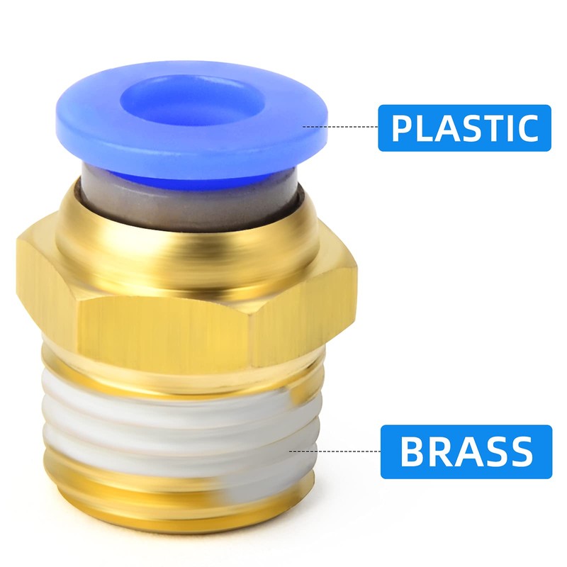ERGAOBOY 10pcs 8mm Pipe AD x 1/4 BSP Male Thread