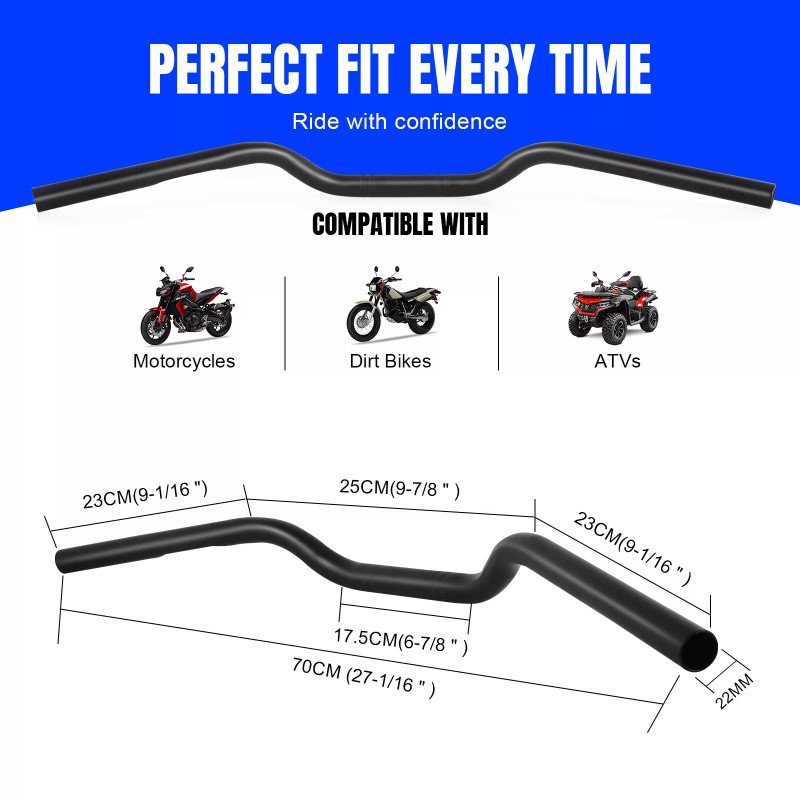 KEEPDSGN 7/8" 22mm Drag Handlebar Tracker Rise Matte For Yamaha