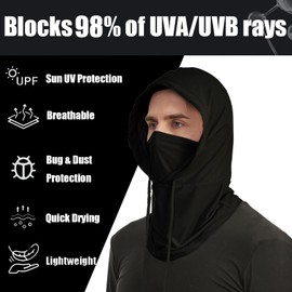 3 Pcs Cooling Balaclava Mask Summer Balaclava Sun UV Protection Hood Breathable Full Head Mask Face Cover for Men Women, 3pcs-black&white&gray, One Size