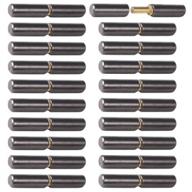 20 Pack Weld On Barrel Hinges 3 inch, Carbon Steel Weldable Bullet Door Hinges, Heavy Duty Detachable Gate Hinge for Swing Door, Trailer Ramp, Pin OD 1/2 inch