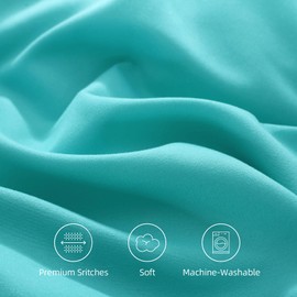 LINENLINE Bedding - Juego de 2 fundas de almohada de microfibra cepillada supersuaves, cómodas, transpirables, resistentes a la decoloración y a las manchas, 20 x 30 pulgadas, color verde azulado