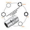 sourcing map 1/2" Drive by 13mm 12-Point Shallow Socket 38mm