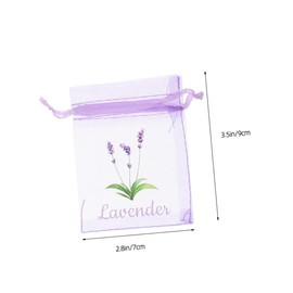 Mobestech 50pcs Lavender Sachet Bags Empty Drawstring Pouches Light Purple Breathable Mesh Storage for Dried Flowers Spices and for Closet and Car Use