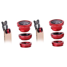 Mobestech 4sets Phone Lens Kit Fisheye Wide Angle Macro Lens with Clip for Smartphones for Capturing Detail in Flowers Jewelry More