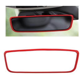 BWBWND Car Rear View Mirror Protector Frame, Silicone Rearview Trim Frame Compatible with Model 3 Y X S Semi, Automotive Mirror Protective Cover Interior Decoration for Women Men (Red)
