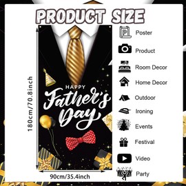 Fathers Day Decoration, Fathers Day Door Cover for Happy Fathers Day Party Supplies, Fathers day Porch Sign,71 x 35 Inch
